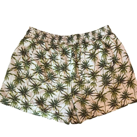 Briggs Ladies Linen Blend Shorts Palm Tree Print Size Extra Large - Picture 2 of 10